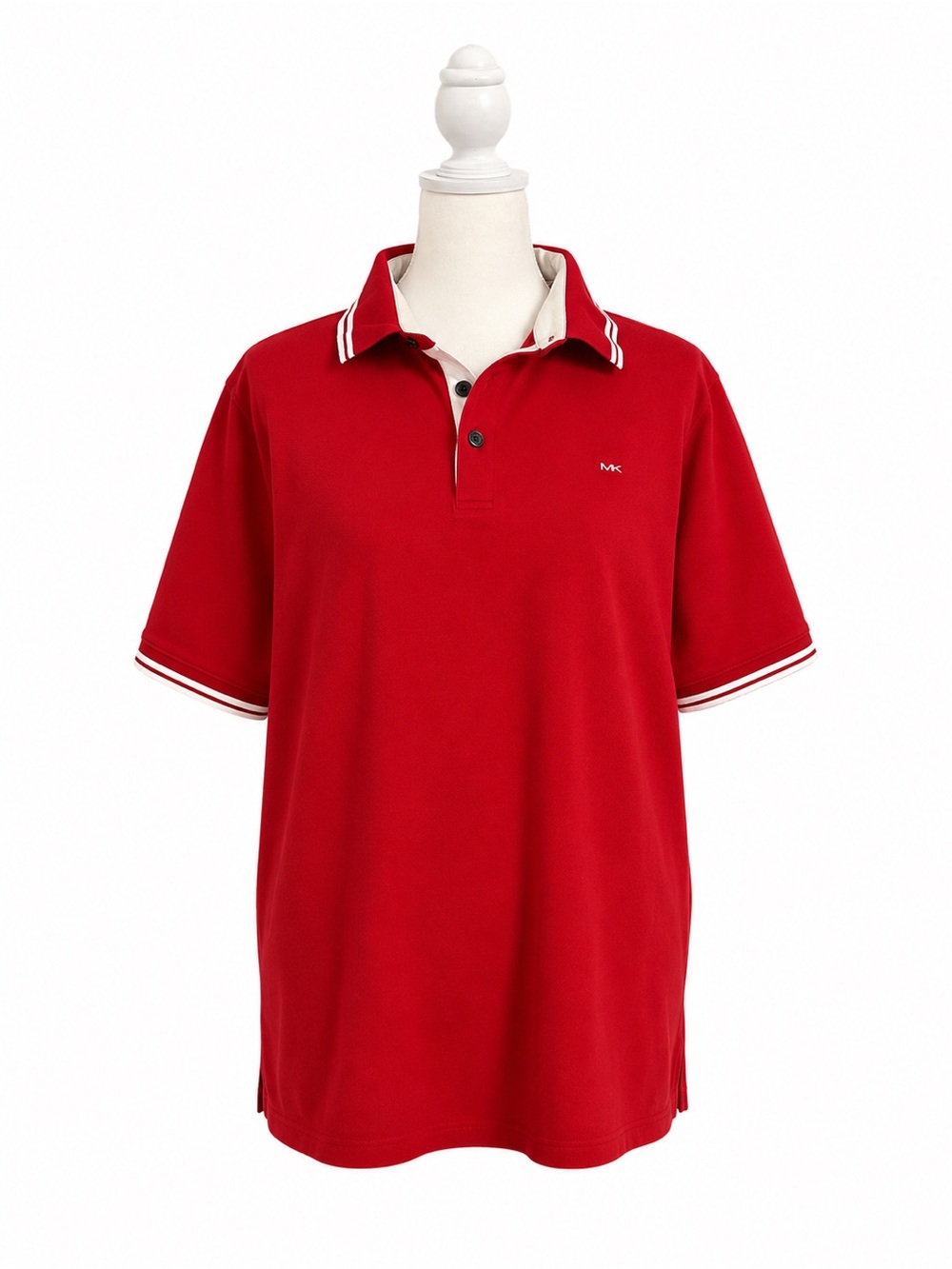 Michael Kors Red Polo with Contrast Tipping
